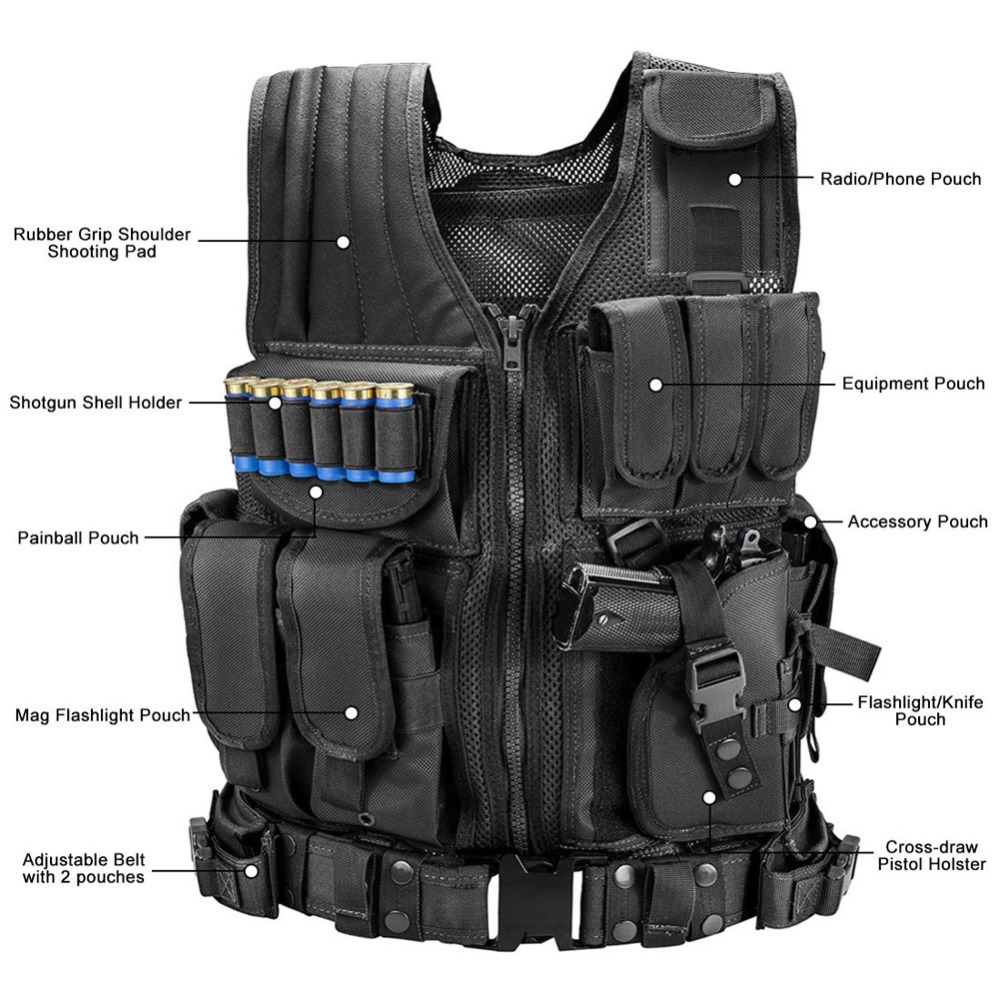 Adjustable Molle Tactical Vest - đánh giá và giá Hunting Outdoor Jacket