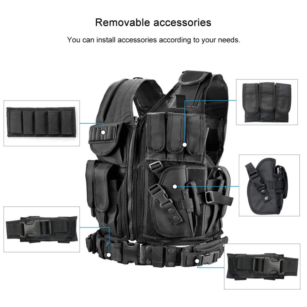 Adjustable Molle Tactical Vest - đánh giá và giá Hunting Outdoor Jacket