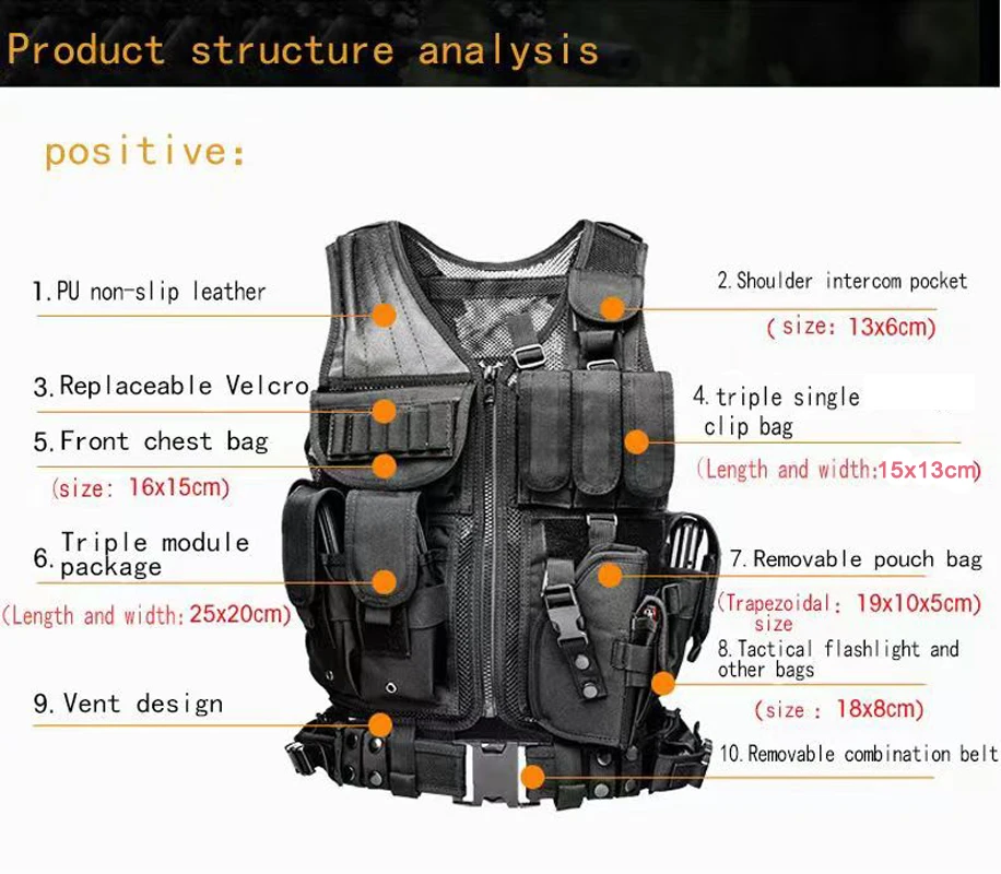 Adjustable Molle Tactical Vest - đánh giá và giá Hunting Outdoor Jacket